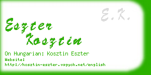 eszter kosztin business card